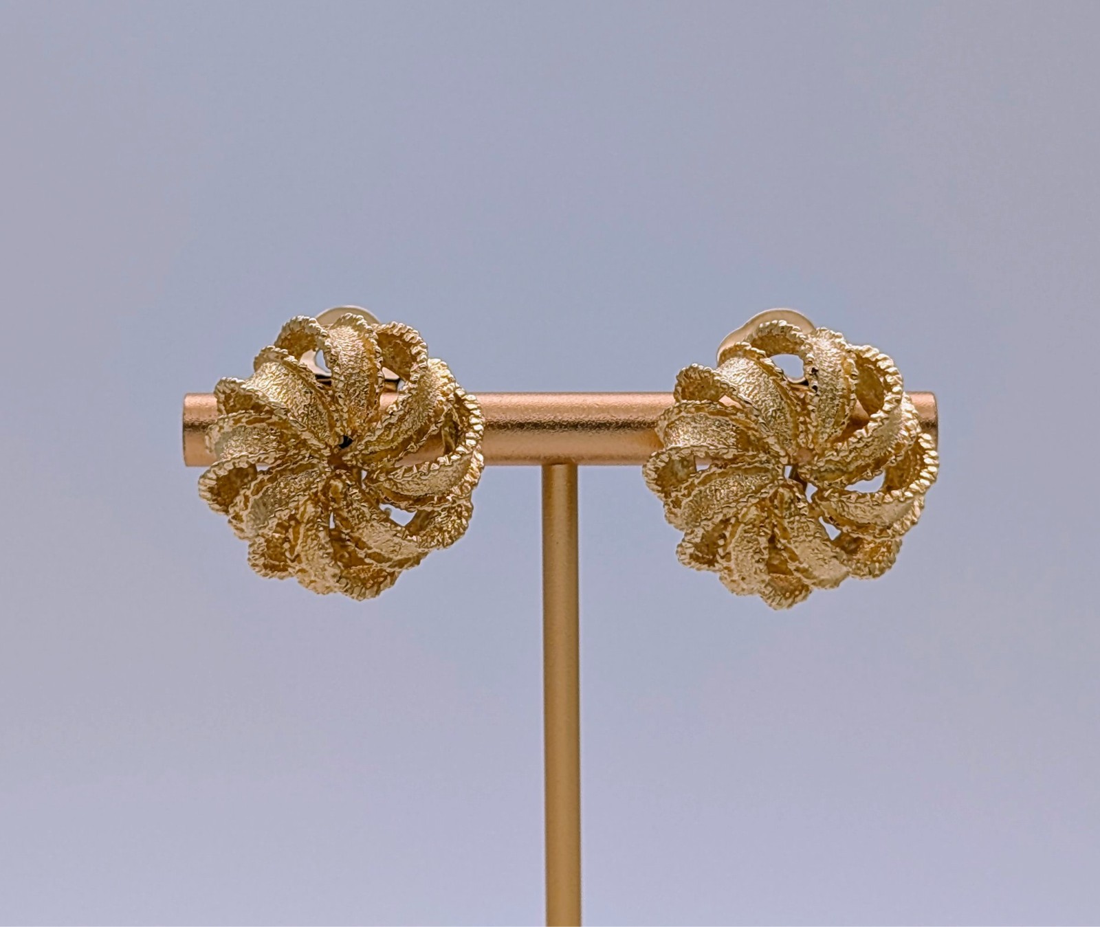 Blüten Clip-Creolen 750/18K Gelbgold 21,20g – Damen Creolen #3238