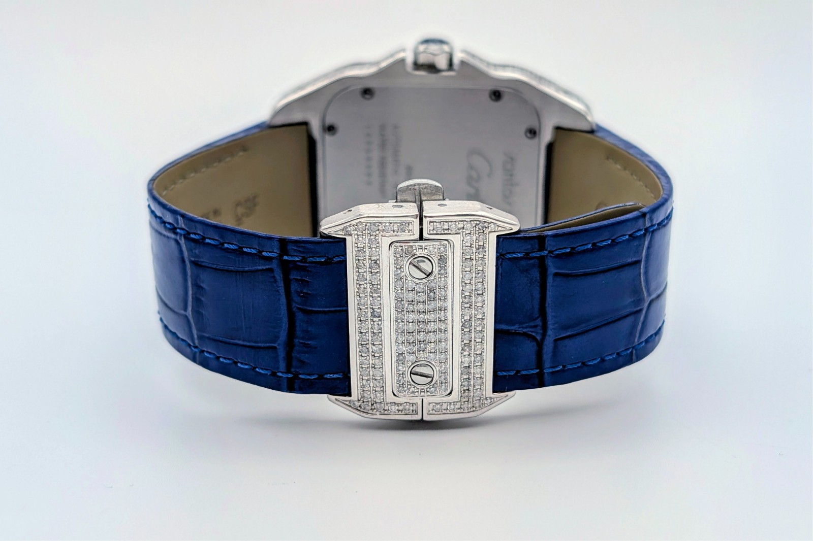 Cartier Santos 100 XL Diamond W20073X8 Uhr – Ø38mm Lederarmband #3127