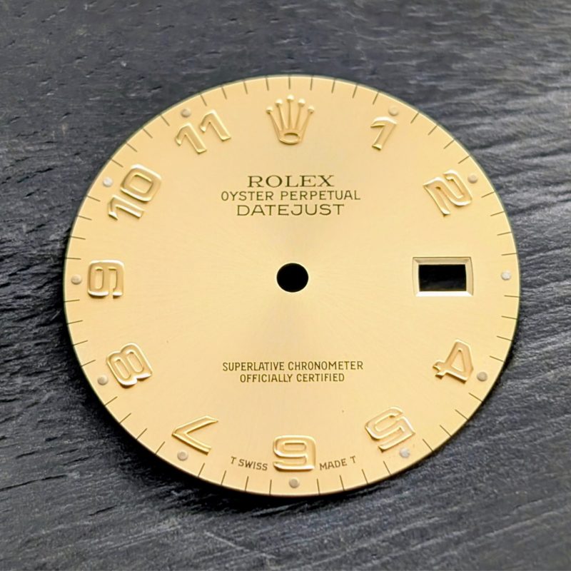 Rolex Datejust 36 Goldenes arabisches Zifferblatt Ø27,80 mm #3116