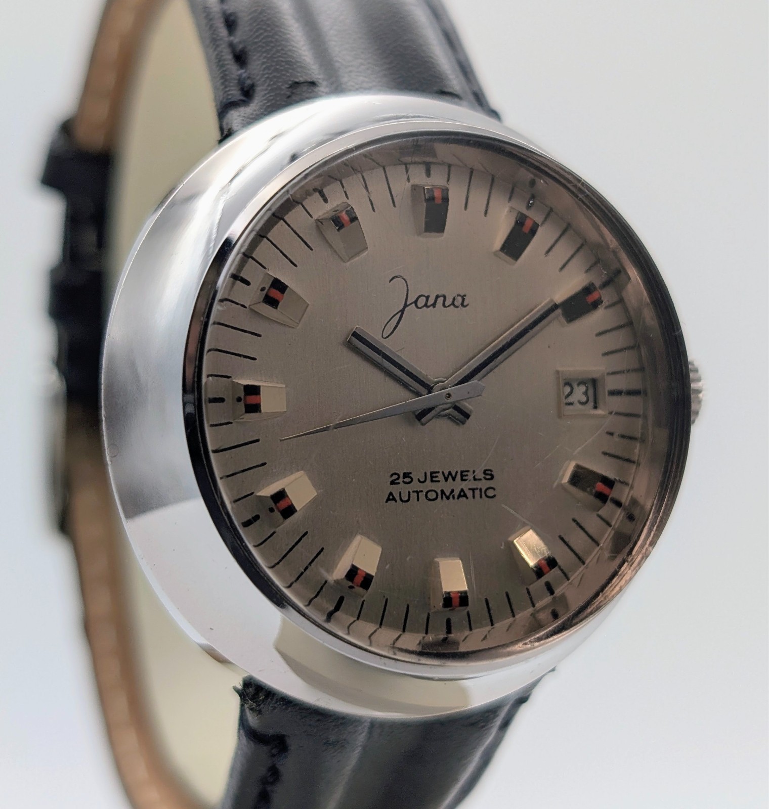 Jana Vintage Automatik Uhr 25 Jewels Stahl Ø39mm Herren #3282