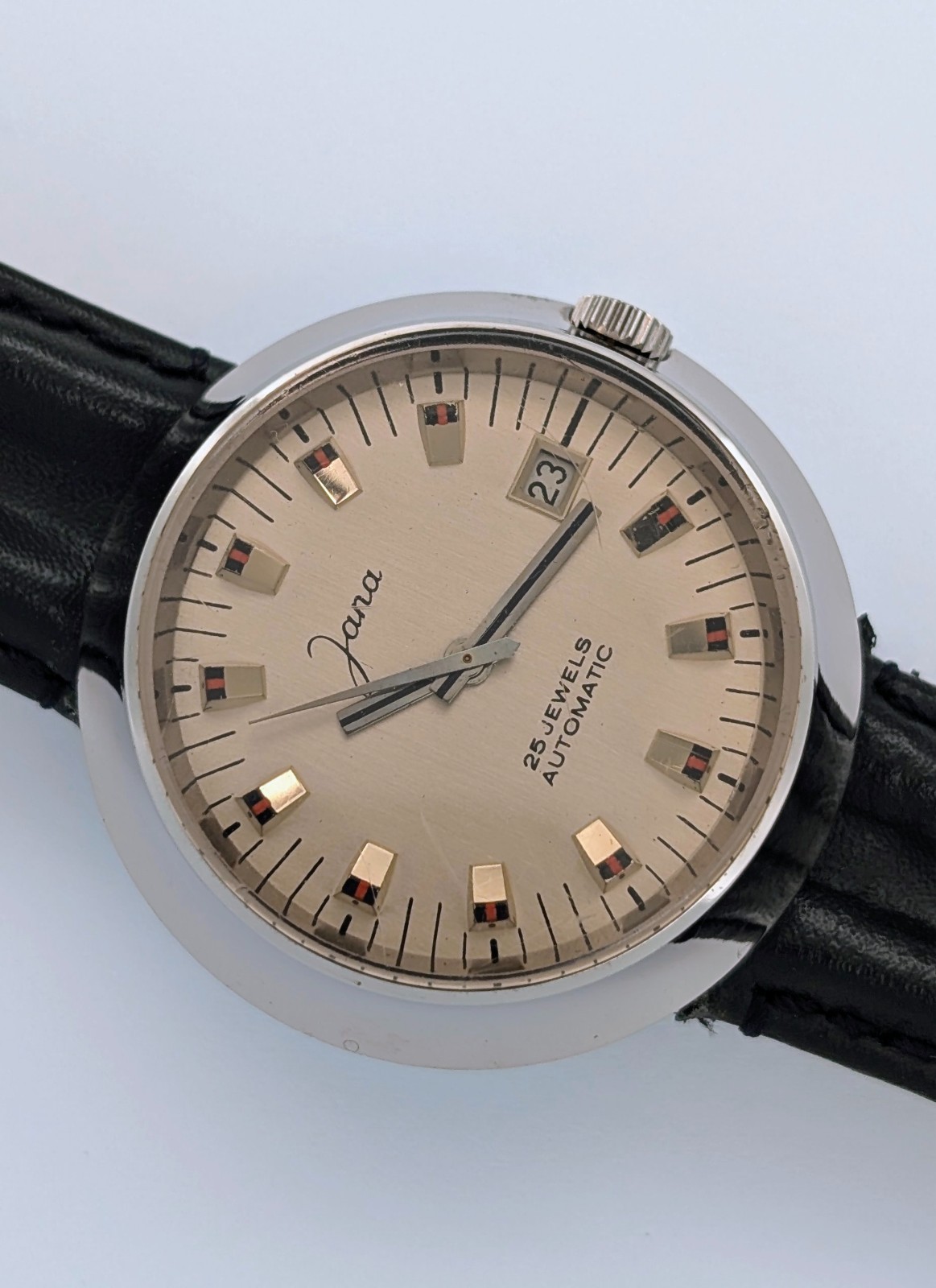 Jana Vintage Automatik Uhr 25 Jewels Stahl Ø39mm Herren #3282