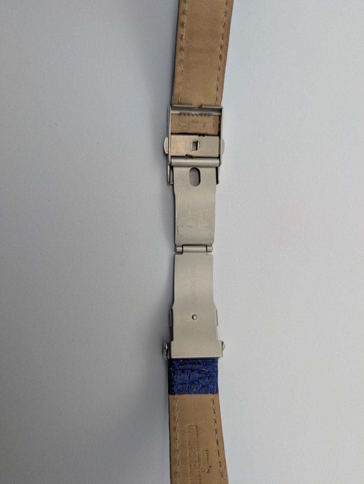 Poljot Lederarmband Blau 20 mm mit Faltschließe #3298