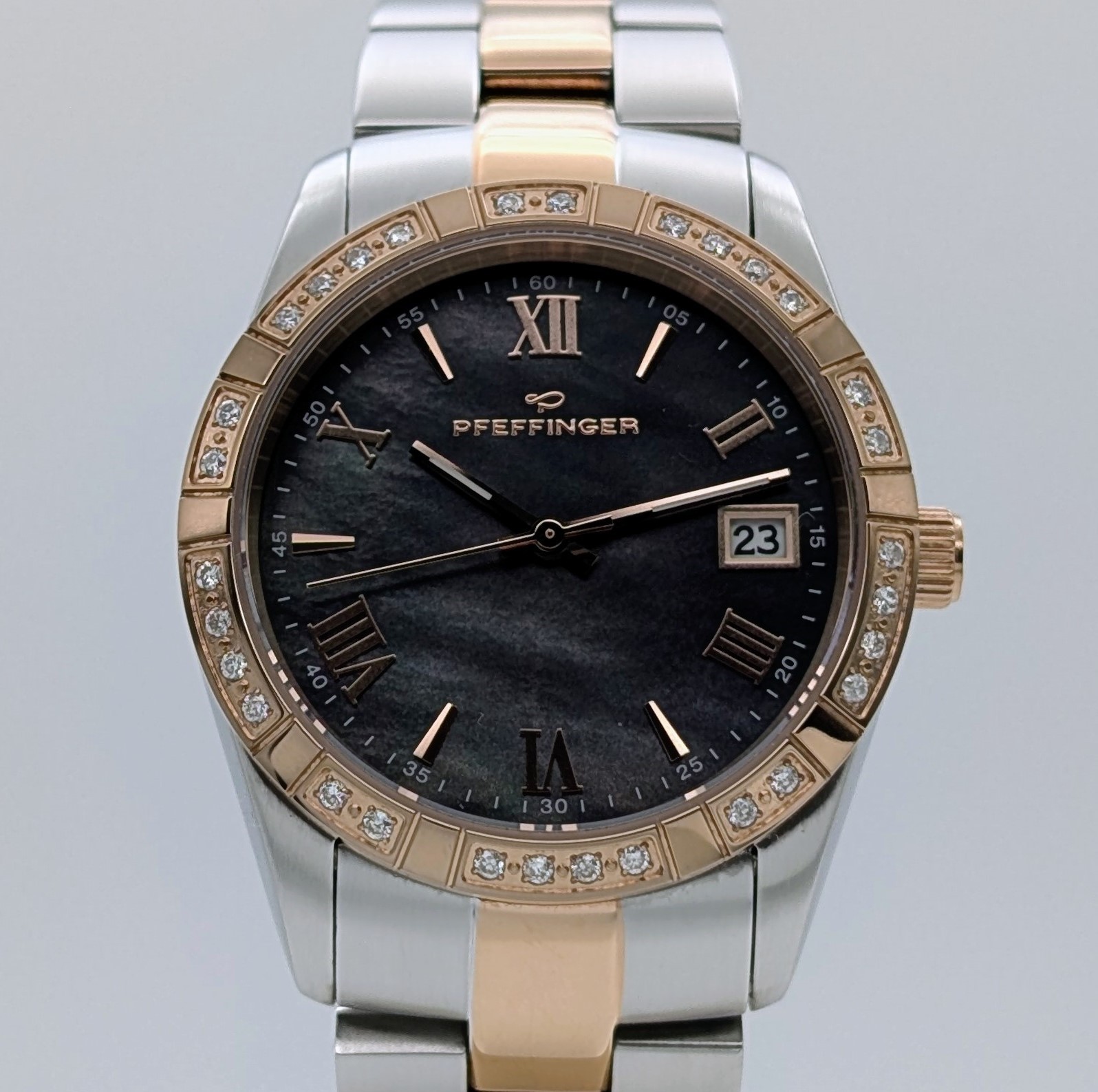 Pfeffinger 2239 Brillant Brillantuhr ca. 0,30 ct Ø36mm Uhr Fullset #3120