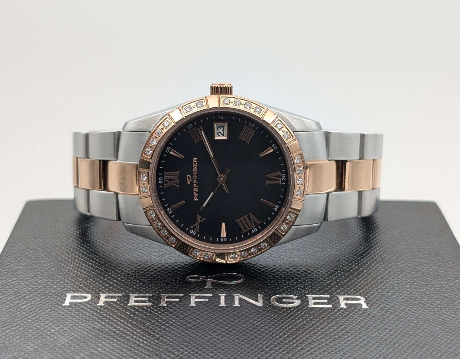 Pfeffinger 2239 Brillant Brillantuhr ca. 0,30 ct Ø36mm Uhr Fullset #3120