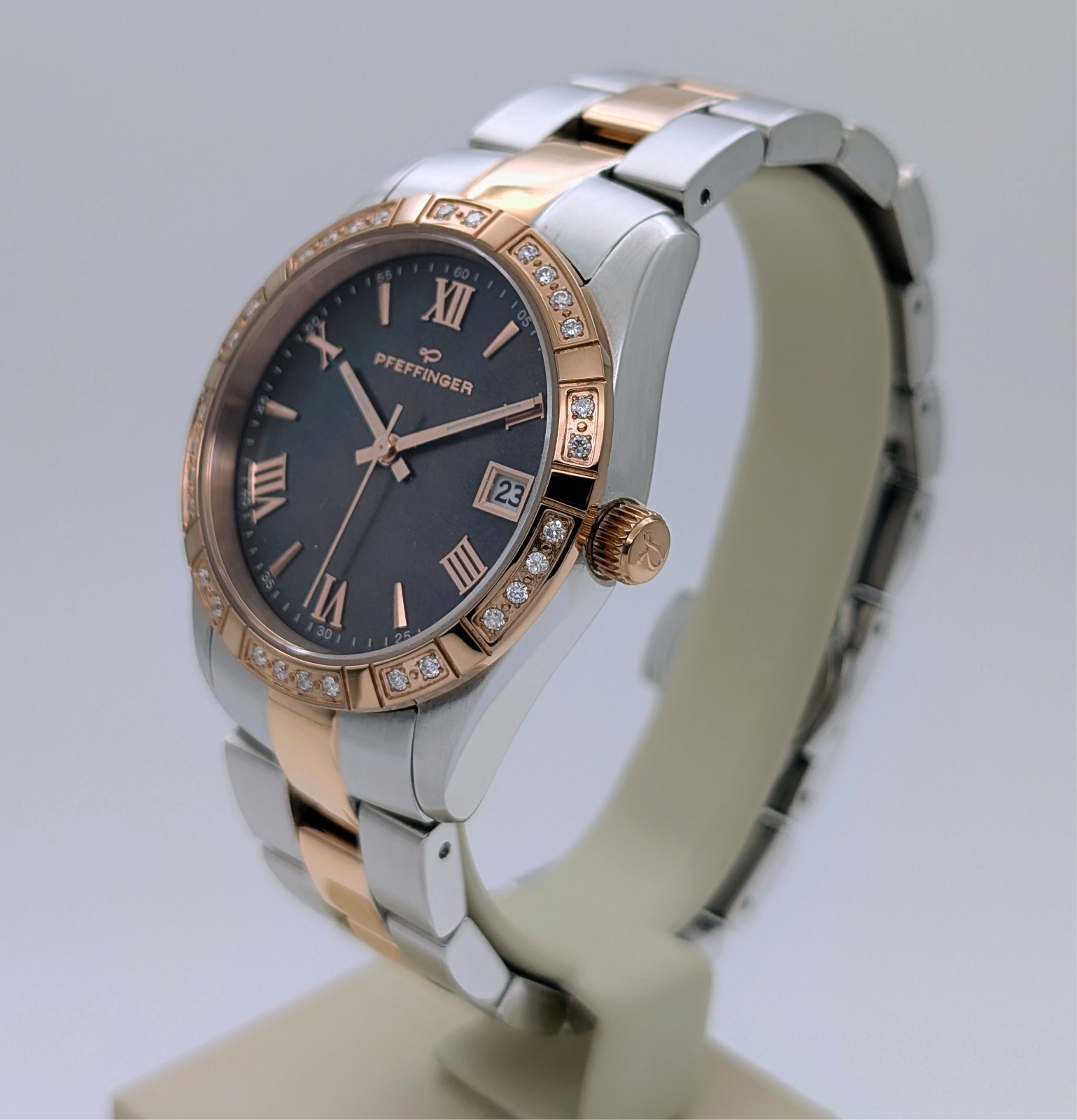 Pfeffinger 2239 Brillant Brillantuhr ca. 0,30 ct Ø36mm Uhr Fullset #3120