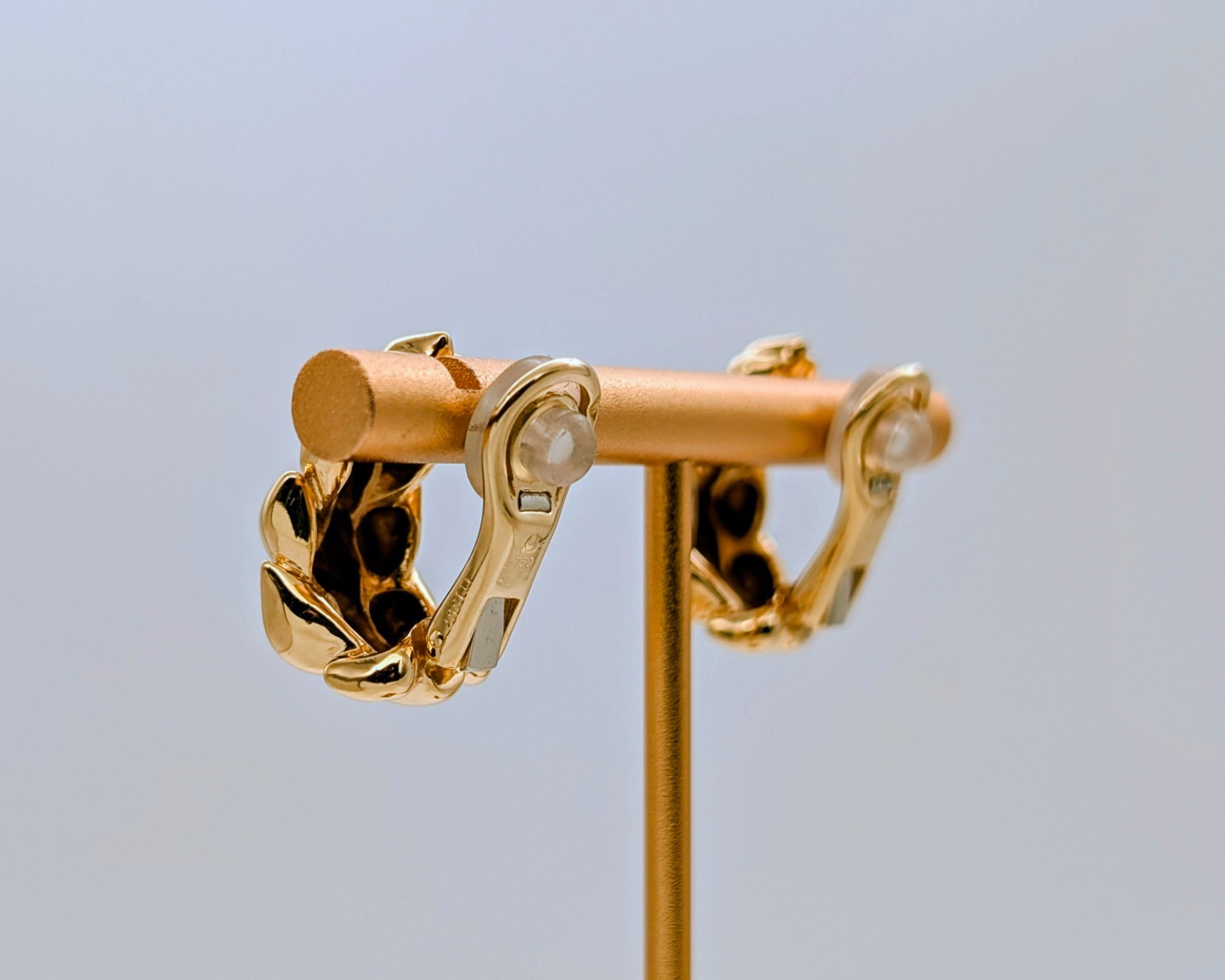 Chanel Vintage Ohrringe Blättermotiv 750/18K Gelbgold 18,60g #3322
