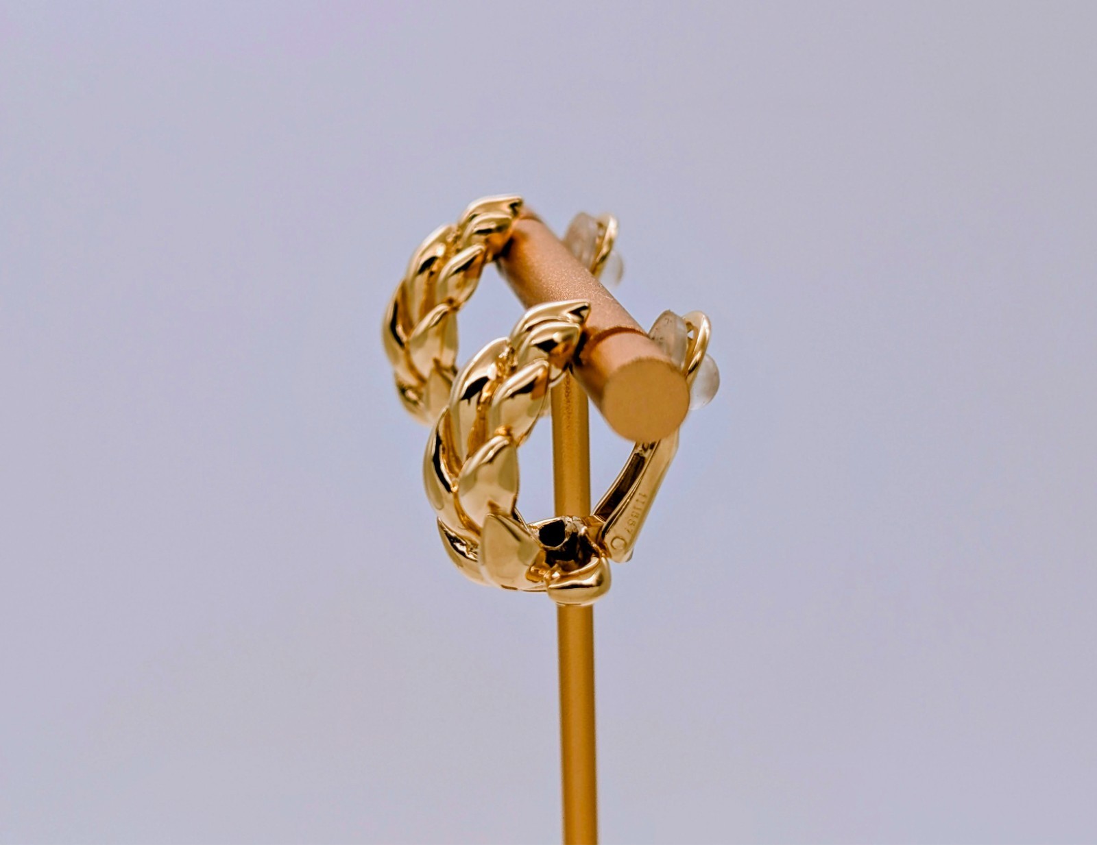 Chanel Vintage Ohrringe Blättermotiv 750/18K Gelbgold 18,60g #3322