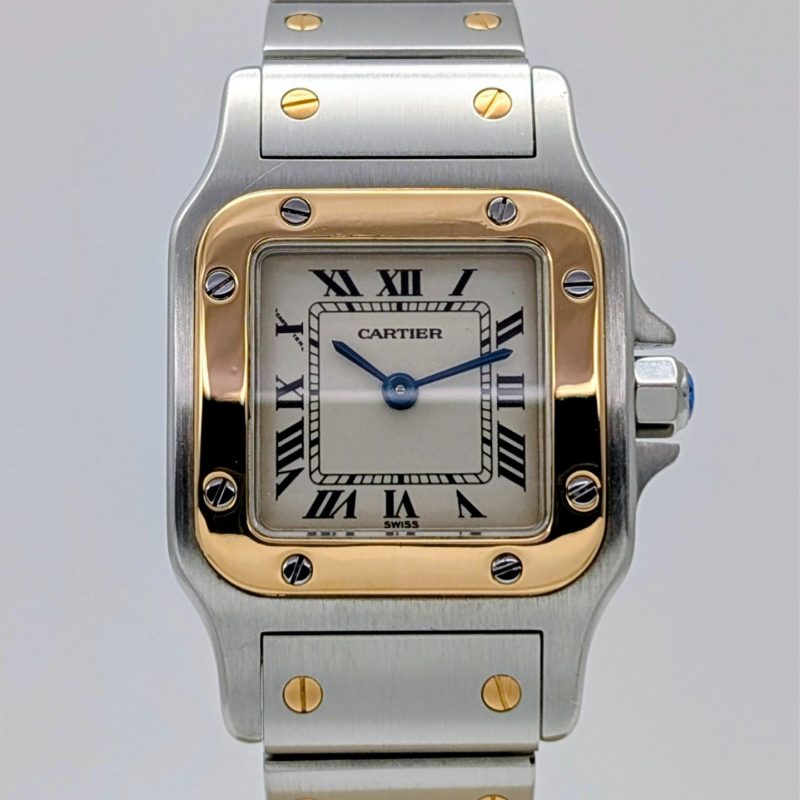 Cartier Santos Galbée 1567 Damenuhr Uhr Ø24 x 35 mm Stahl-Gold Full Set #3319
