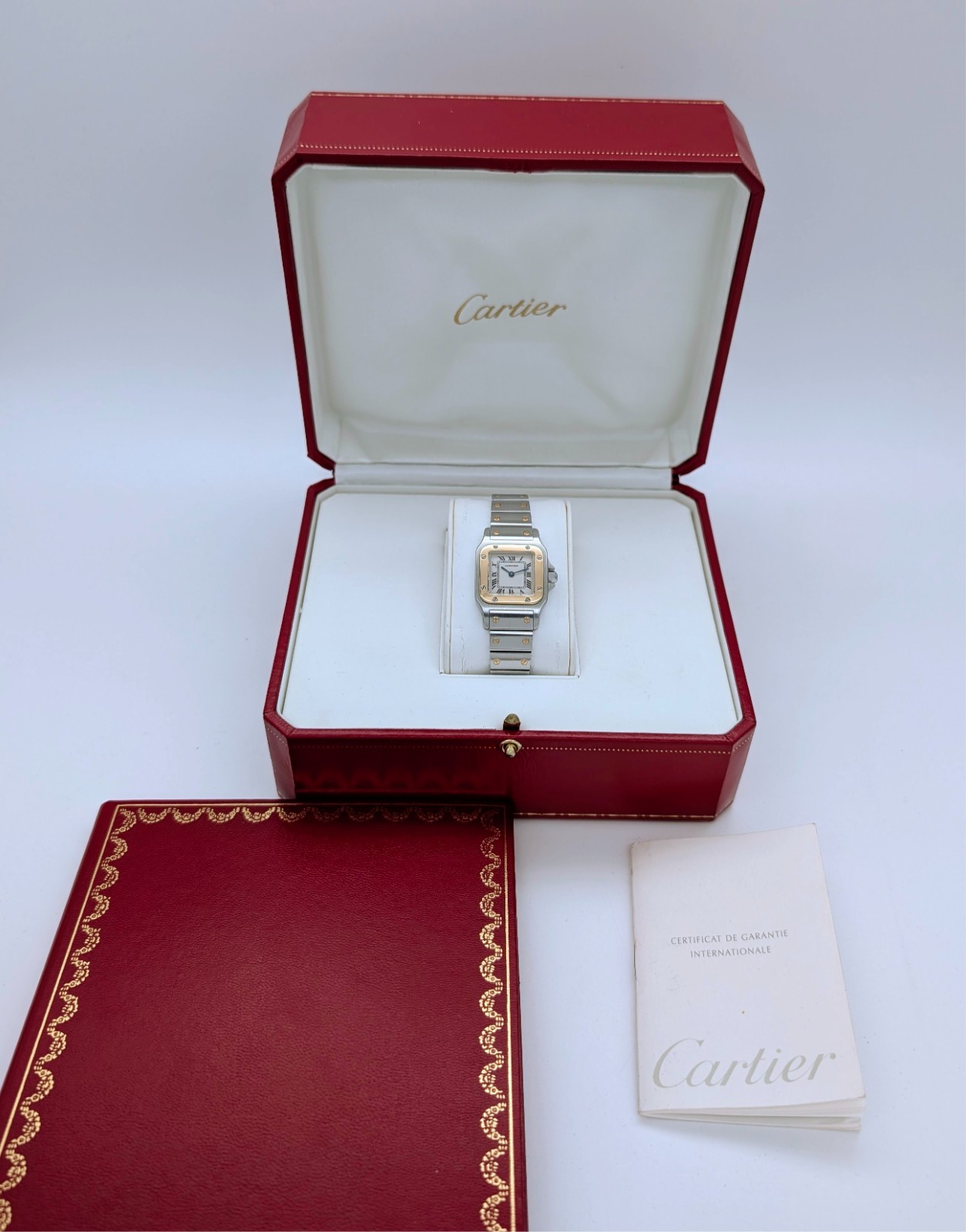 Cartier Santos Galbée 1567 Damenuhr Uhr Ø24 x 35 mm Stahl-Gold Full Set #3319