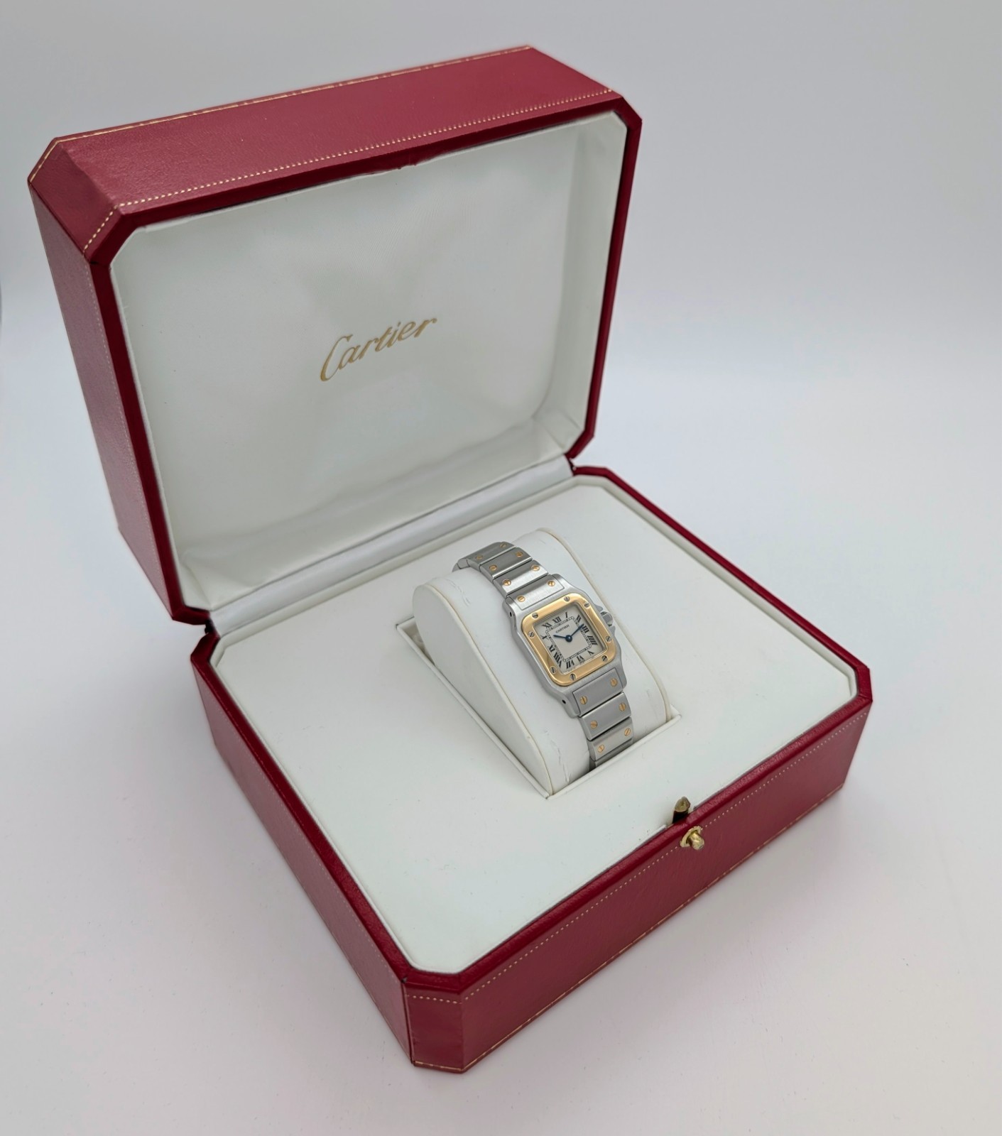 Cartier Santos Galbée 1567 Damenuhr Uhr Ø24 x 35 mm Stahl-Gold Full Set #3319