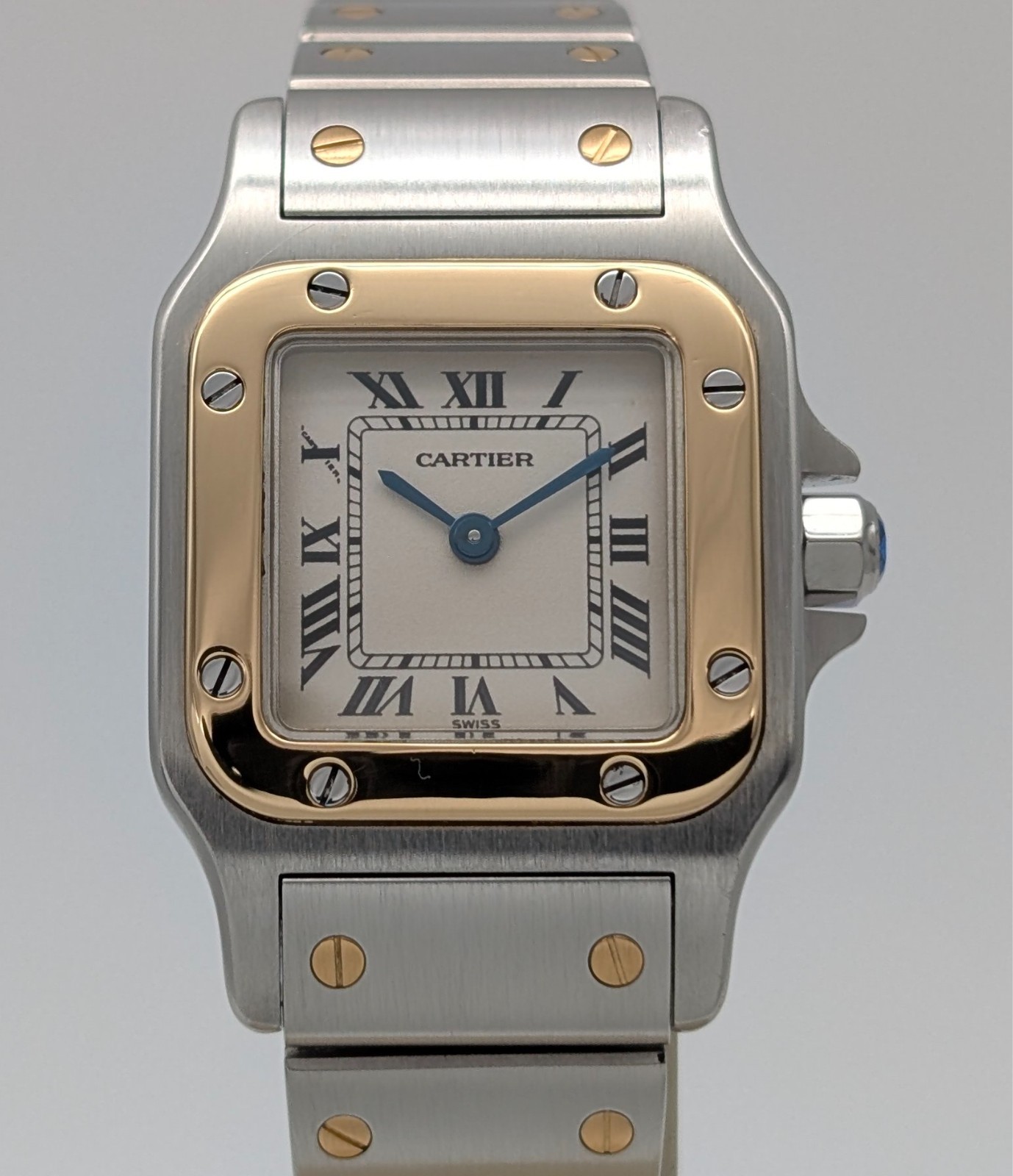 Cartier Santos Galbée 1567 Damenuhr Uhr Ø24 x 35 mm Stahl-Gold Full Set #3319