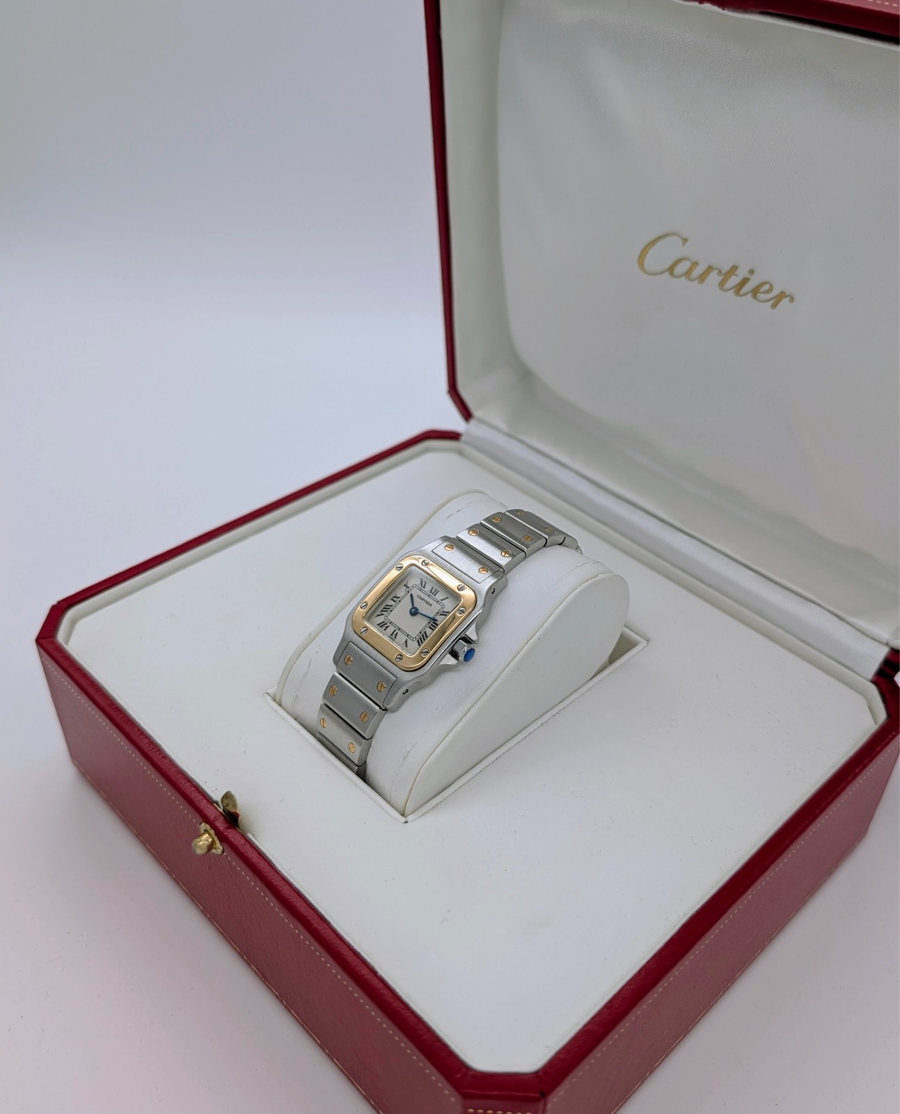 Cartier Santos Galbée 1567 Damenuhr Uhr Ø24 x 35 mm Stahl-Gold Full Set #3319