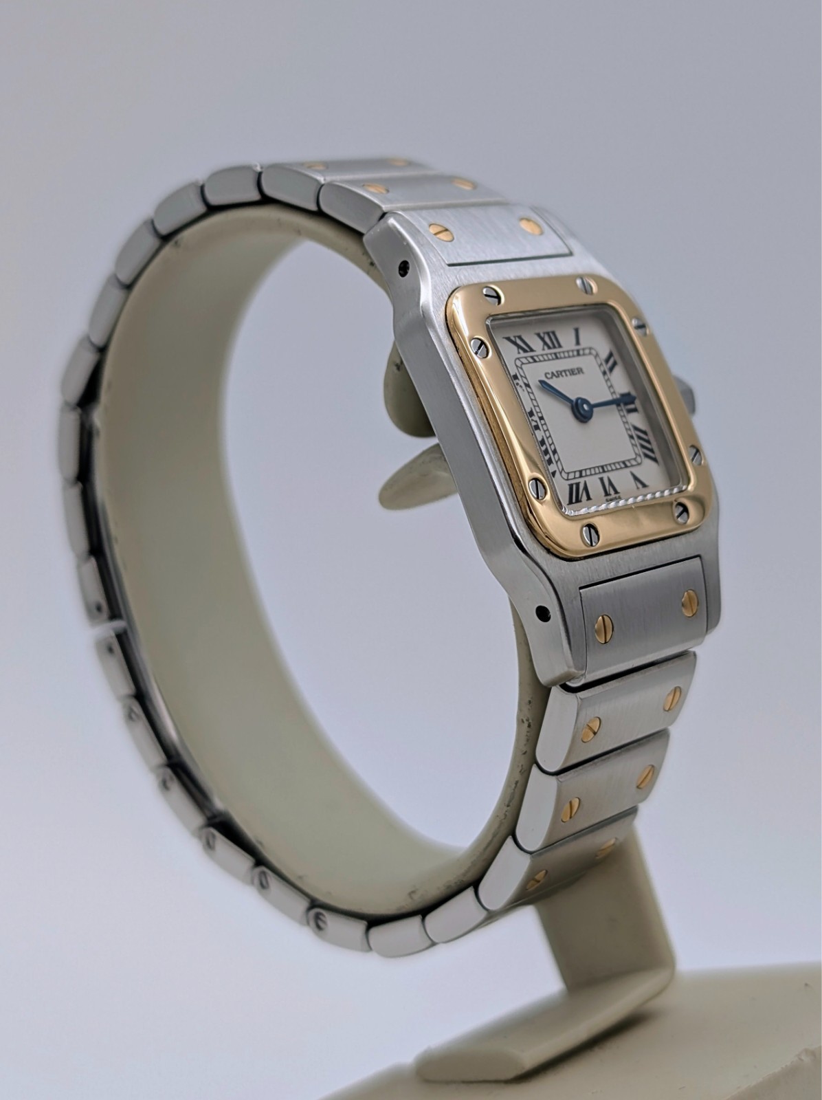 Cartier Santos Galbée 1567 Damenuhr Uhr Ø24 x 35 mm Stahl-Gold Full Set #3319