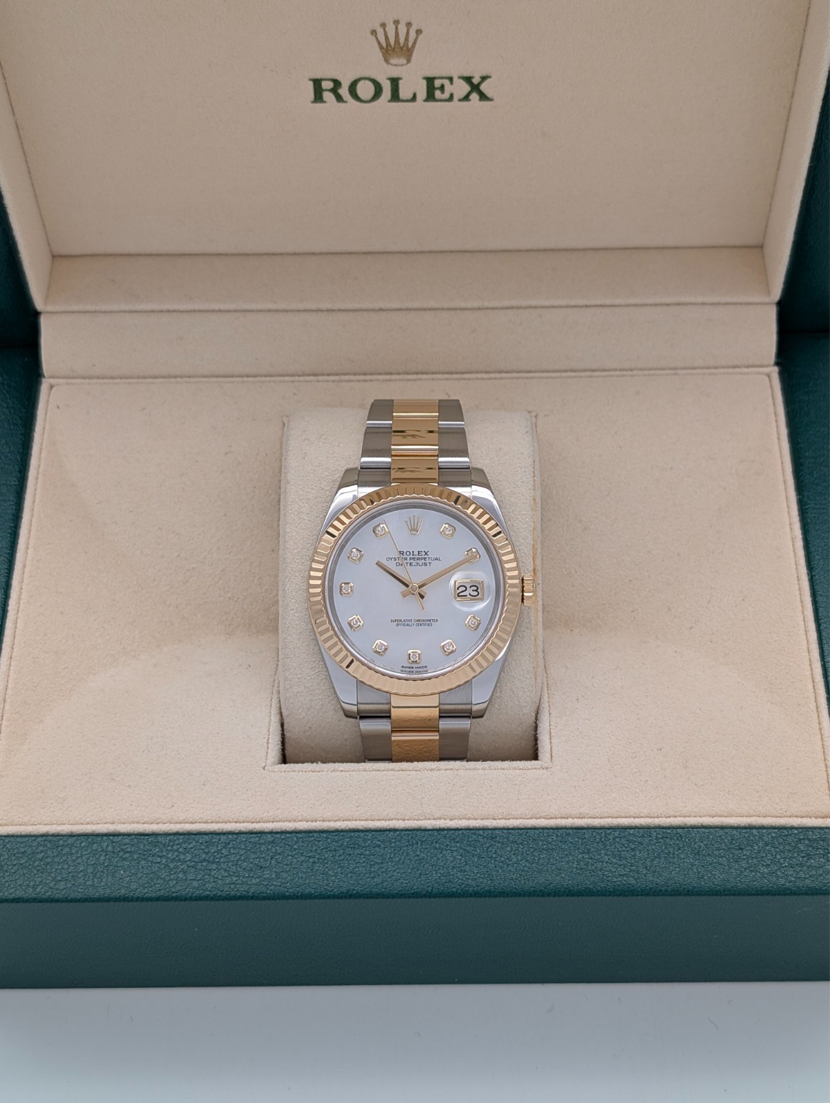 Rolex Datejust Ref.126333 Mother of Pearl Diamond Dial Ø41mm Uhr Fullset #3308