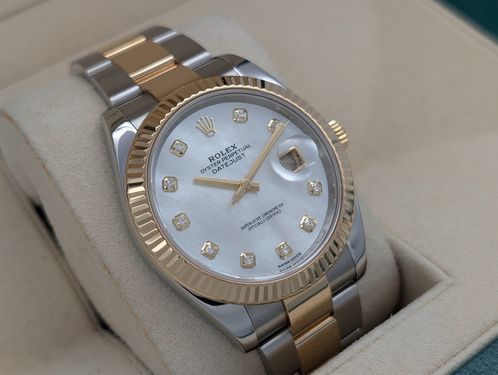 Rolex Datejust Ref.126333 Mother of Pearl Diamond Dial Ø41mm Uhr Fullset #3308
