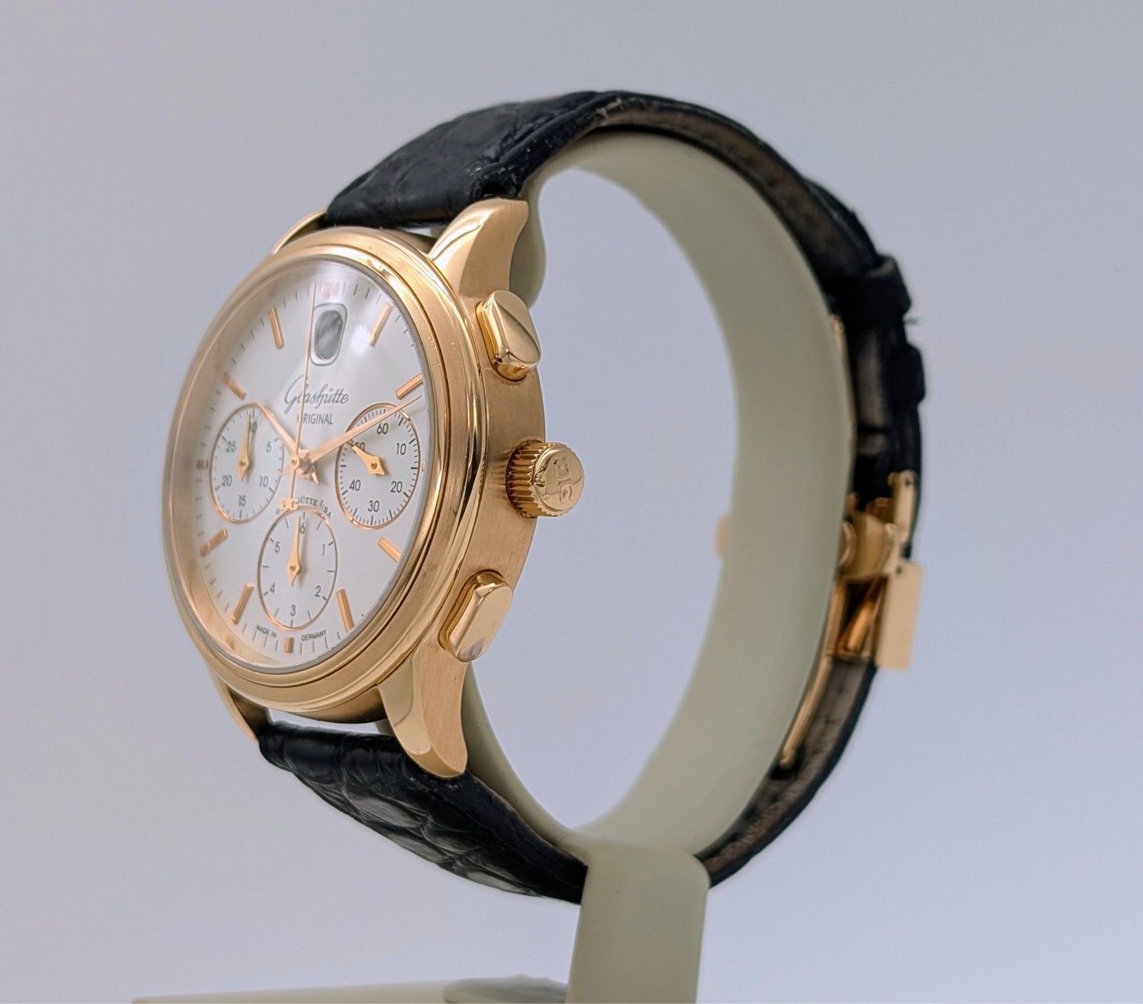 Glashütte Original SENATOR Chronograph Ref-3932121204 Uhr Ø39mm 18K Gold #3334