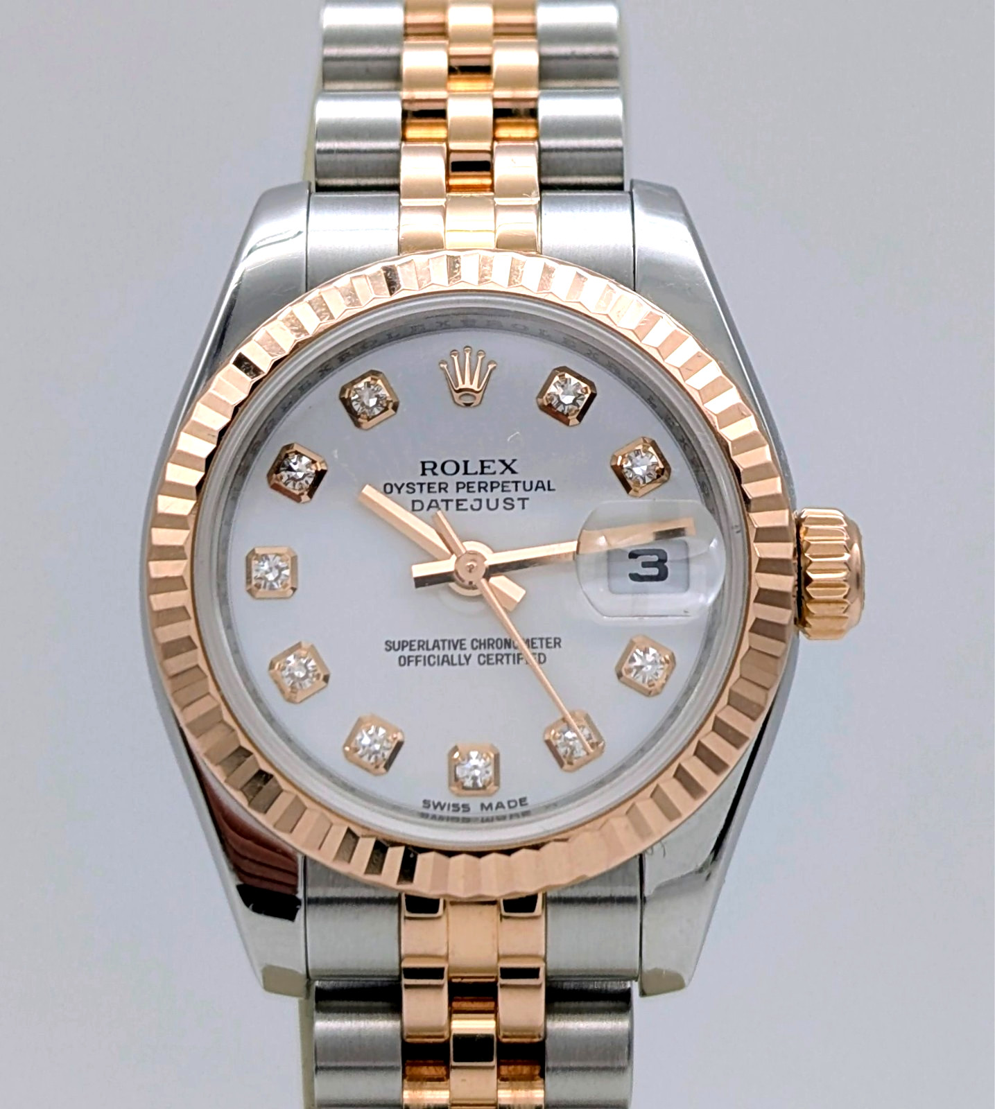 Rolex Lady-Datejust 179171 Diamond Dial Stahl/Roségold Ø26mm Full Set #3337