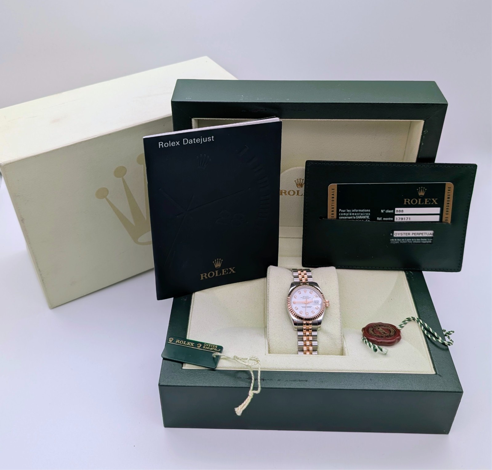 Rolex Lady-Datejust 179171 Diamond Dial Stahl/Roségold Ø26mm Full Set #3337