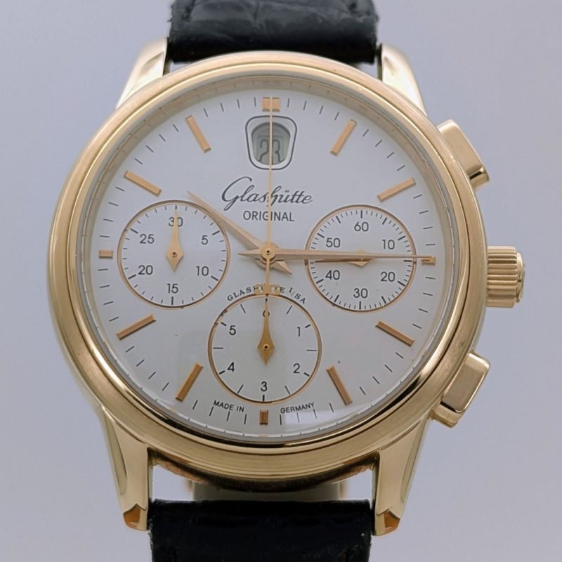 Glashütte Original SENATOR Chronograph Ref-3932121204 Uhr Ø39mm 18K Gold #3334