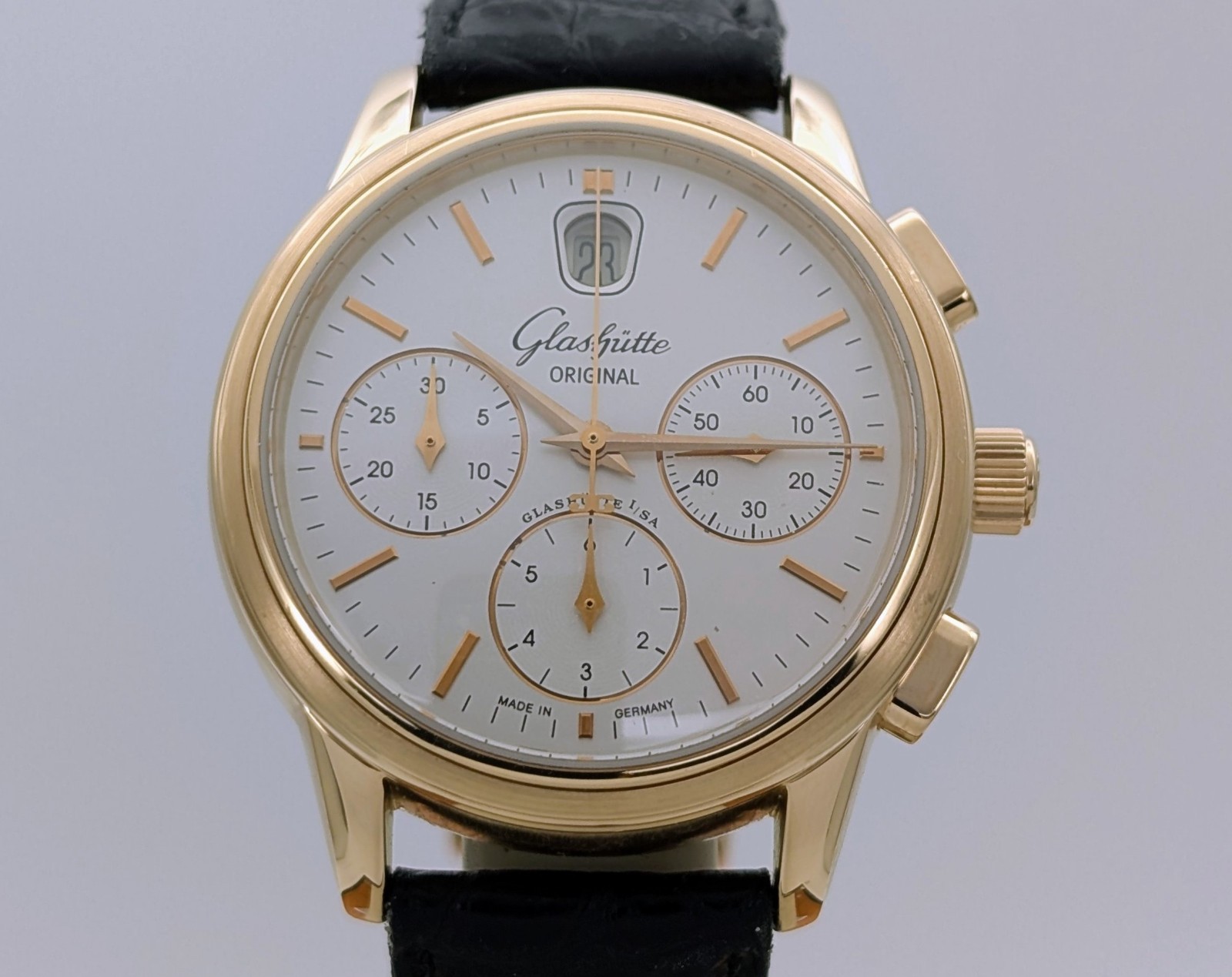 Glashütte Original SENATOR Chronograph Ref-3932121204 Uhr Ø39mm 18K Gold #3334