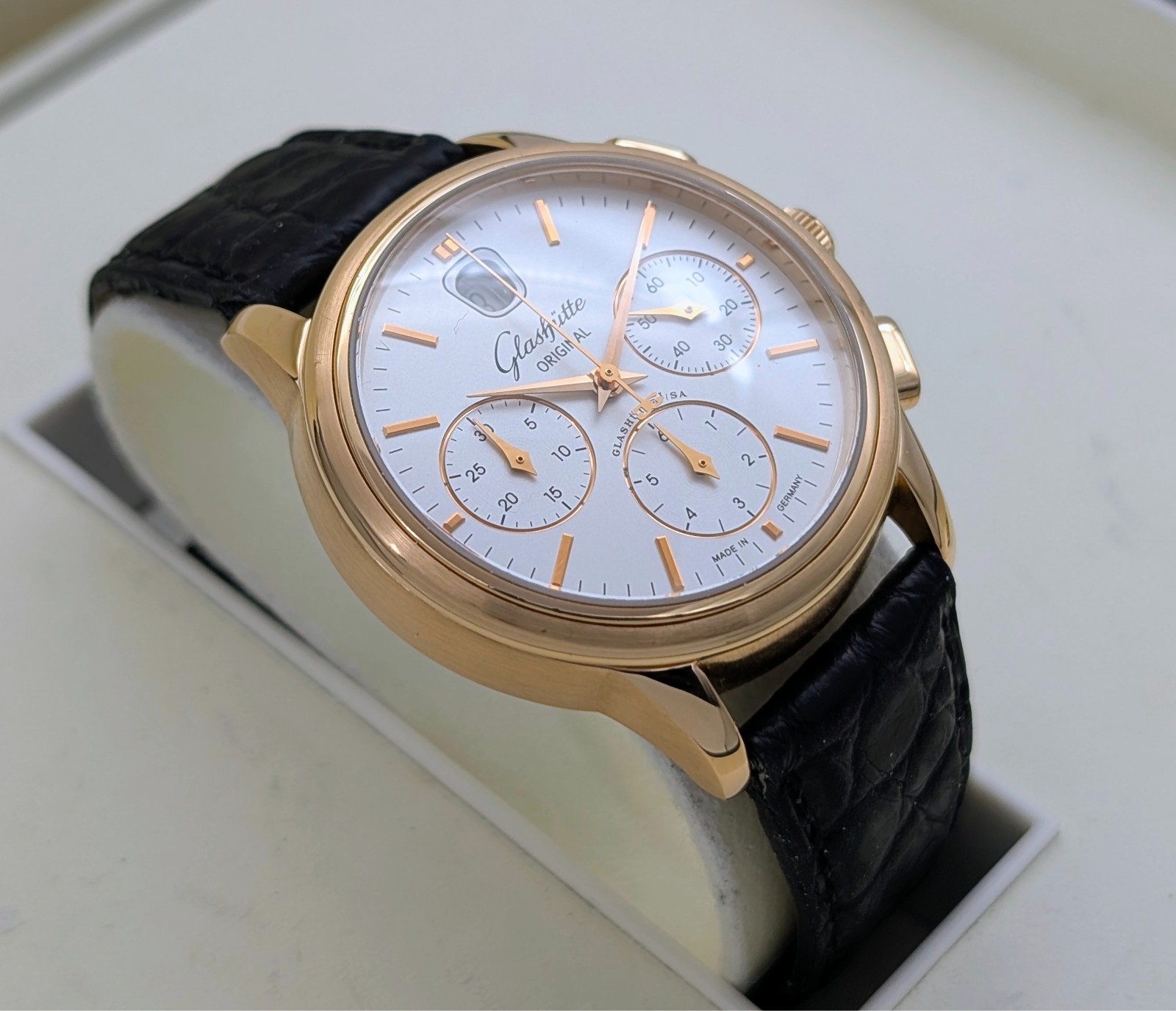 Glashütte Original SENATOR Chronograph Ref-3932121204 Uhr Ø39mm 18K Gold #3334