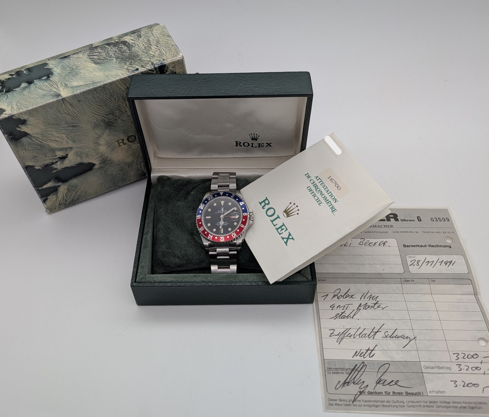 Rolex GMT-Master 1 Ref.16700 - 1991 Full Set LC 100 –Black/Dial - Ø40mm #3422
