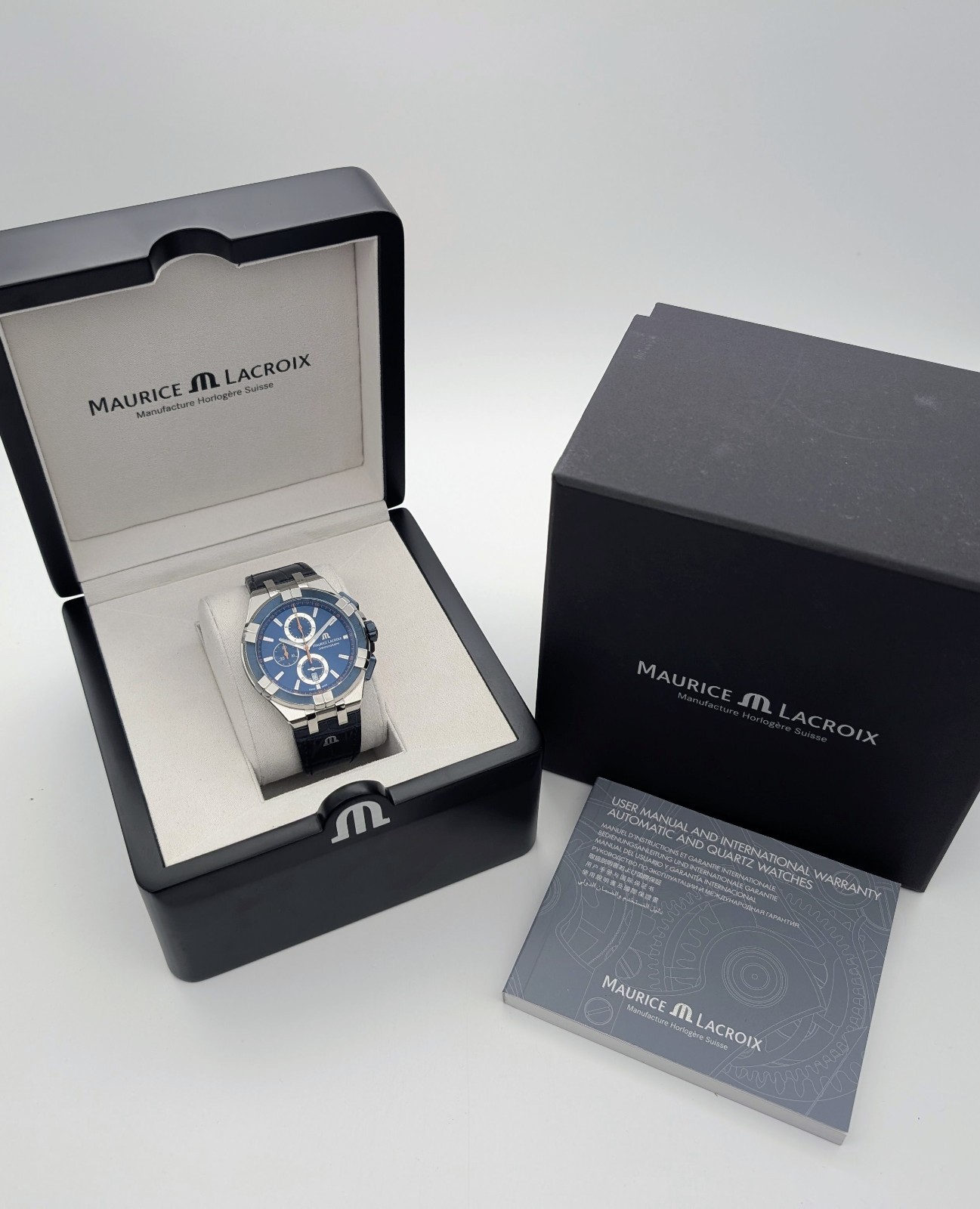 Maurice Lacroix AIKON AI1018-SS001 Uhr Ø44mm Quarz Herrenuhr Full Set #3370