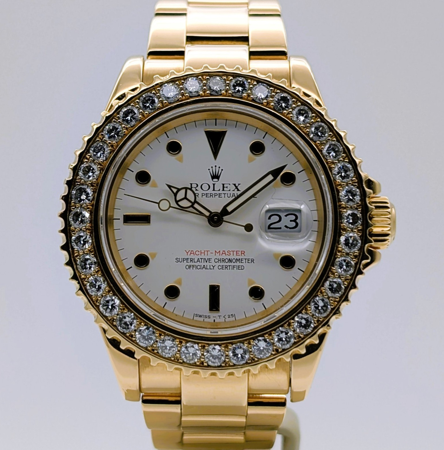 Rolex Yacht-Master Ref.16628 –White/Dial - Ø40mm Diamond Bezel #3422