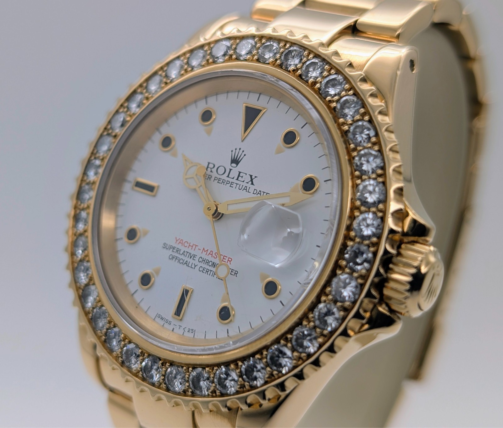 Rolex Yacht-Master Ref.16628 –White/Dial - Ø40mm Diamond Bezel #3422