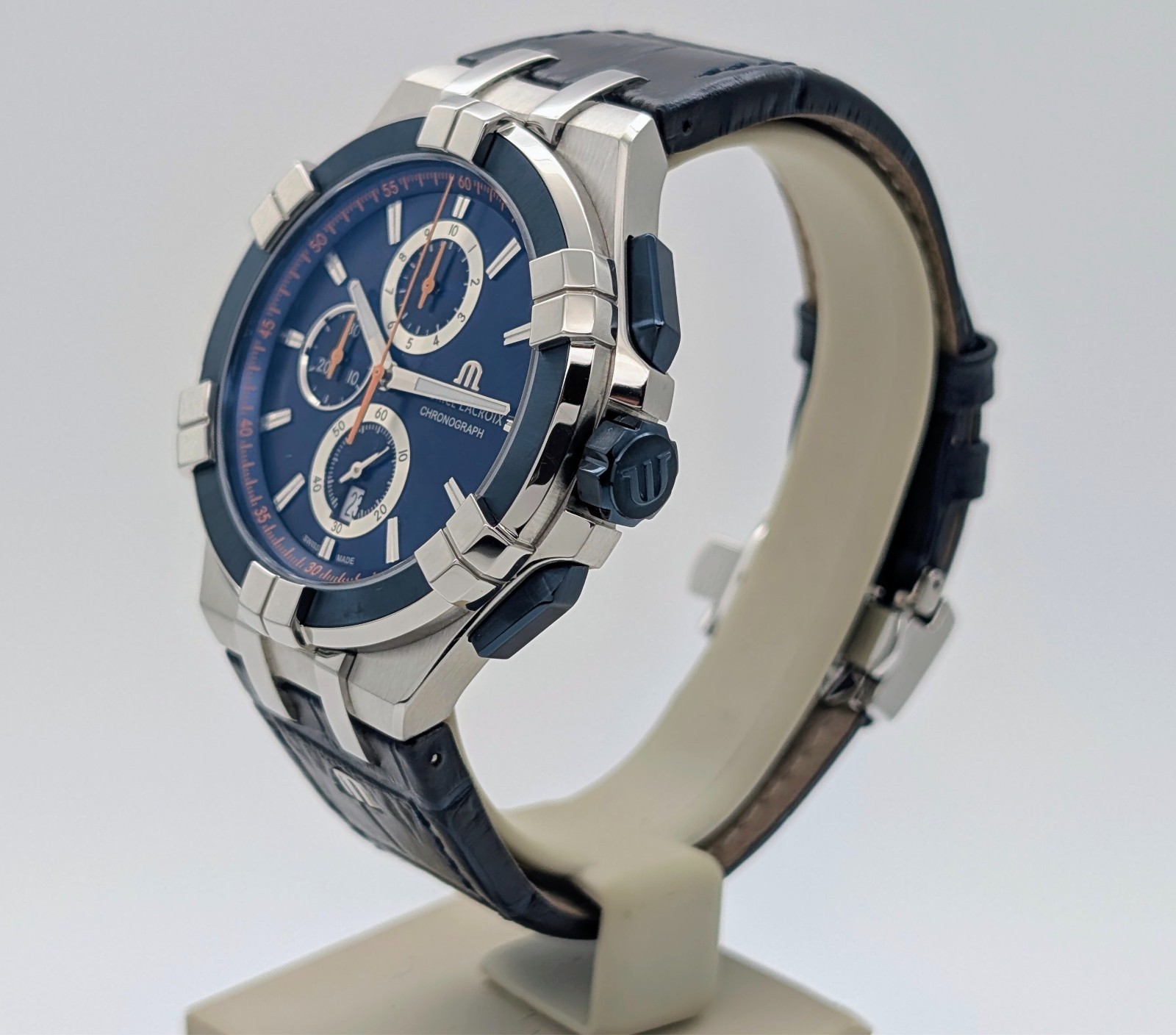 Maurice Lacroix AIKON AI1018-SS001 Uhr Ø44mm Quarz Herrenuhr Full Set #3370